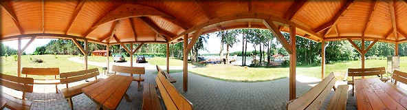 360-Grad-Panorama Pavillion am Sportboothafen · Ferienpark am Ellbogensee