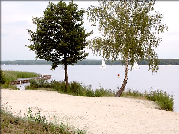 Der Sandstrand am Scharmützelsee im Frühsommer Marinapark Scharmuetzelsee - Sandstrans am See