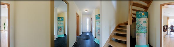 Interaktives JAVA-Panorama auf Mausklick! 360-Grad-Panorama - Musterhaus-Eigenheim im Park Spreti